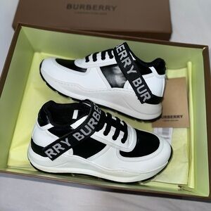 Burberry Black and White Athletic Shoes